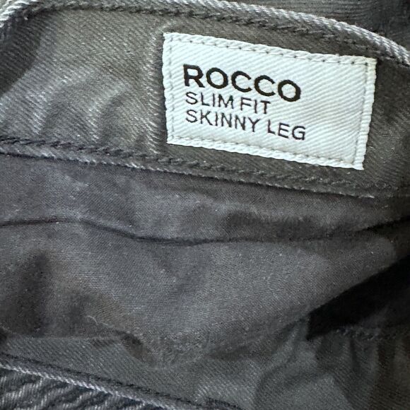 Express Jeans Rocco Slim Fit Skinny Leg Mens Mid Rise Black Jeans Size 33x30 - Picture 7 of 11